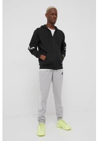 adidas Performance bluza H46526 męska kolor czarny z kapturem z aplikacją. Okazja: na co dzień. Typ kołnierza: kaptur. Kolor: czarny. Materiał: bawełna, materiał. Wzór: aplikacja. Styl: casual #4