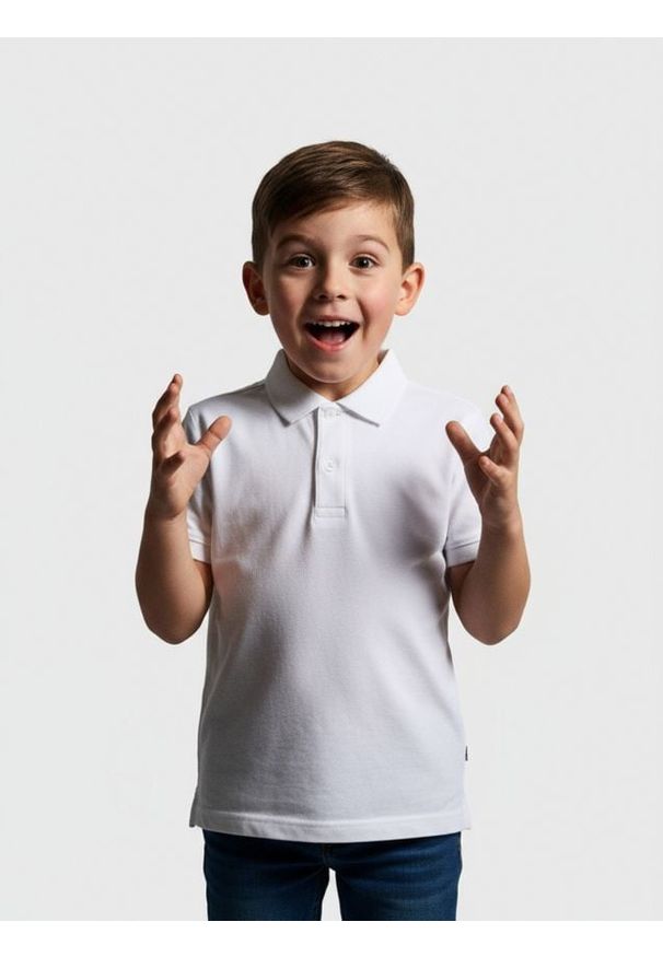 Sinsay - Koszulka polo - biały. Typ kołnierza: polo. Kolor: biały