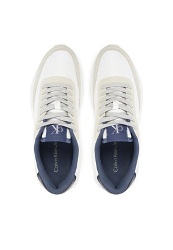 Calvin Klein Jeans Sneakersy Athleisure Runner Laceup Mix YM0YM01195 Biały. Kolor: biały. Materiał: materiał