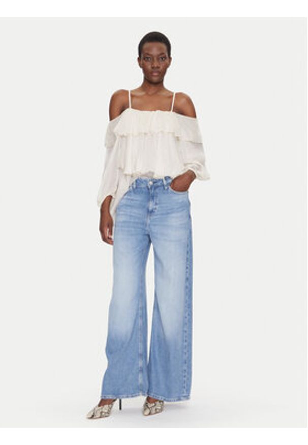 Dixie Bluzka C207W020A Écru Regular Fit. Materiał: wiskoza