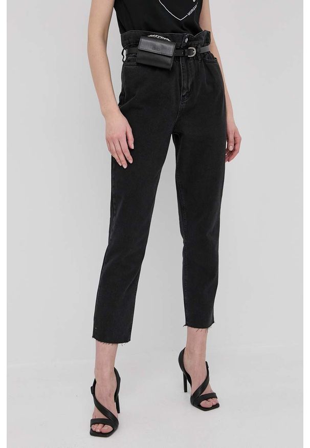 Liu Jo jeansy damskie high waist. Stan: podwyższony. Kolor: czarny