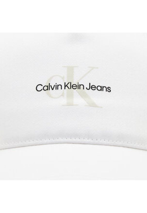 Calvin Klein Jeans Czapka z daszkiem Mono Logo Print Cap K50K512140 Biały. Kolor: biały. Materiał: materiał. Wzór: nadruk