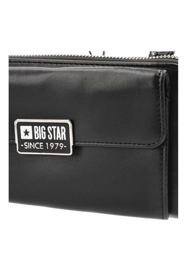 Big Star Accessories - Czarna Stylowa Torebka Damska Big Star. Kolor: czarny. Wzór: aplikacja. Materiał: zdobione, matowe. Styl: elegancki