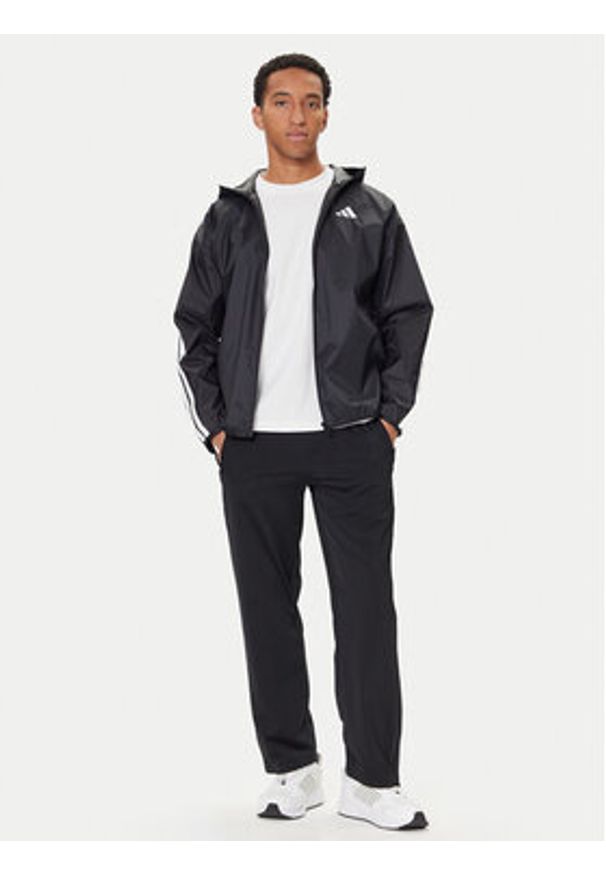 Adidas - adidas Wiatrówka Essential 3-Stripes Ripstop IM7848 Czarny Regular Fit. Kolor: czarny. Materiał: syntetyk