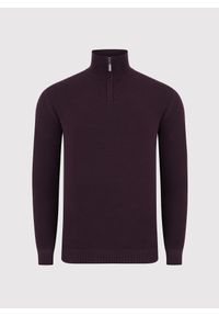 Pako Lorente - PAKO LORENTE – Bordowy sweter z wysoką stójką zapinaną na zamek. Typ kołnierza: kołnierzyk stójkowy. Kolor: czerwony, szary. Materiał: bawełna. Sezon: zima, jesień #8