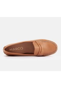 Marco Shoes Wygodne mokasyny z miękkiej skóry brązowe. Kolor: brązowy. Materiał: skóra