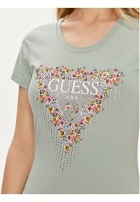 Guess T-Shirt W4YI72 J1314 Zielony Slim Fit. Kolor: zielony. Materiał: bawełna #4