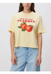 Reserved - T-shirt z nadrukiem - kremowy. Kolor: kremowy. Materiał: bawełna. Wzór: nadruk #1