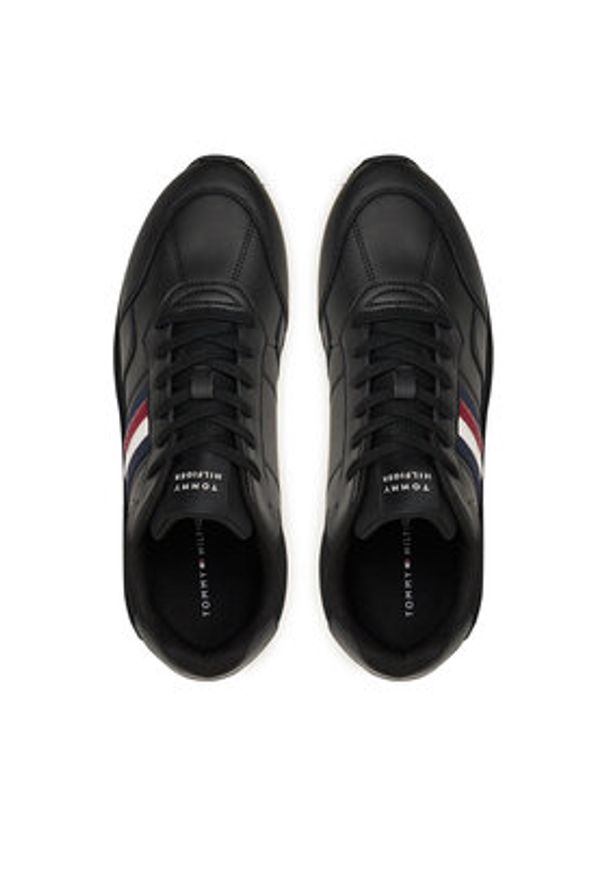 TOMMY HILFIGER - Tommy Hilfiger Sneakersy New Runner Eva Stripes FM0FM05637 Czarny. Kolor: czarny. Materiał: skóra
