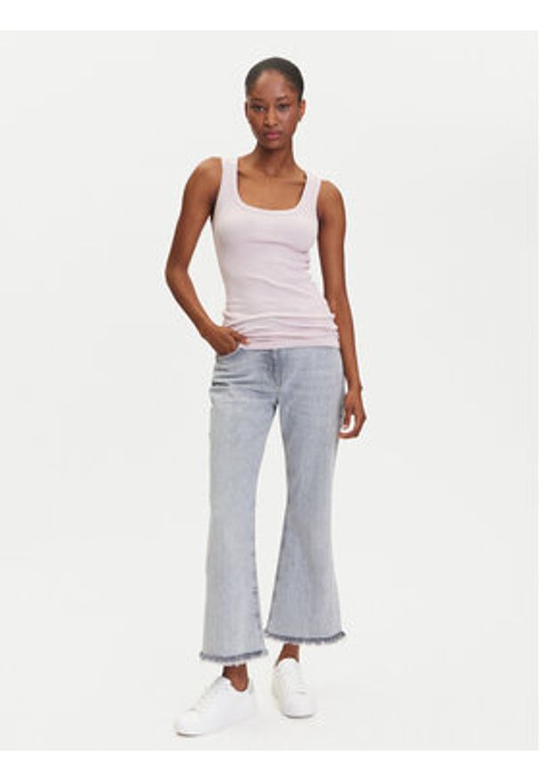 BOSS Top C_Ematite 50504245 Różowy Slim Fit. Kolor: różowy. Materiał: bawełna