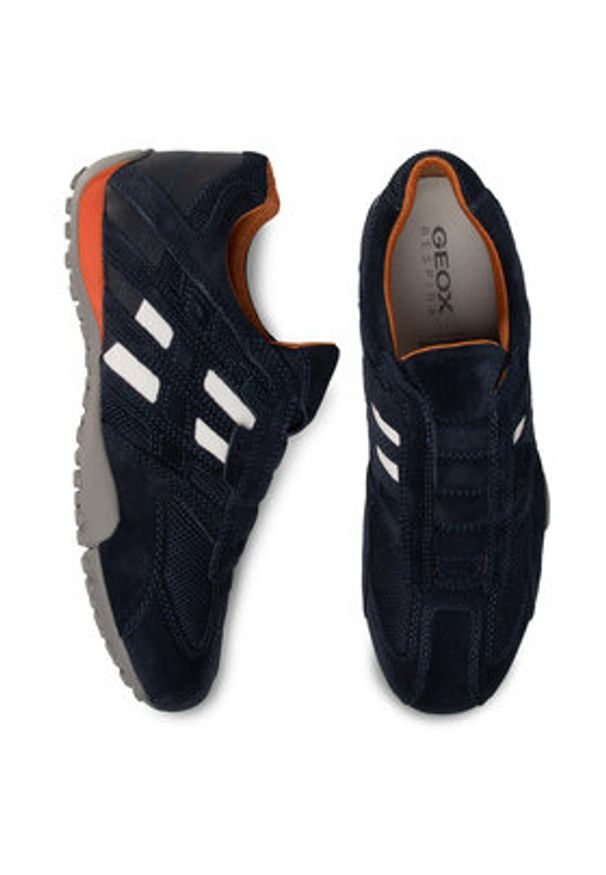 Geox Półbuty U Snake L U4207L 02214 C4002 Granatowy. Kolor: niebieski. Materiał: zamsz, skóra
