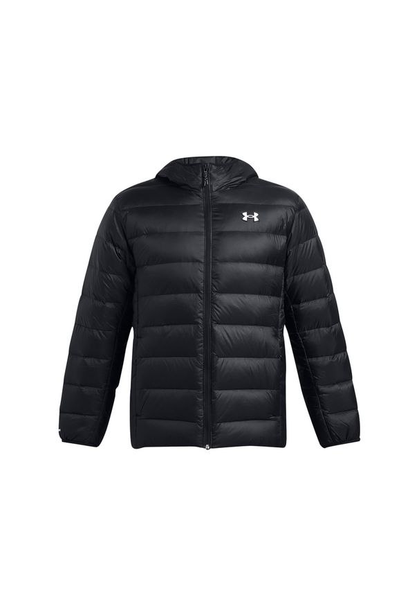 Kurtka puchowa z wypełnieniem naturalnym męska Under Armour Legend Down Hooded Jacket - czarna. Kolor: czarny. Materiał: puch. Sezon: zima