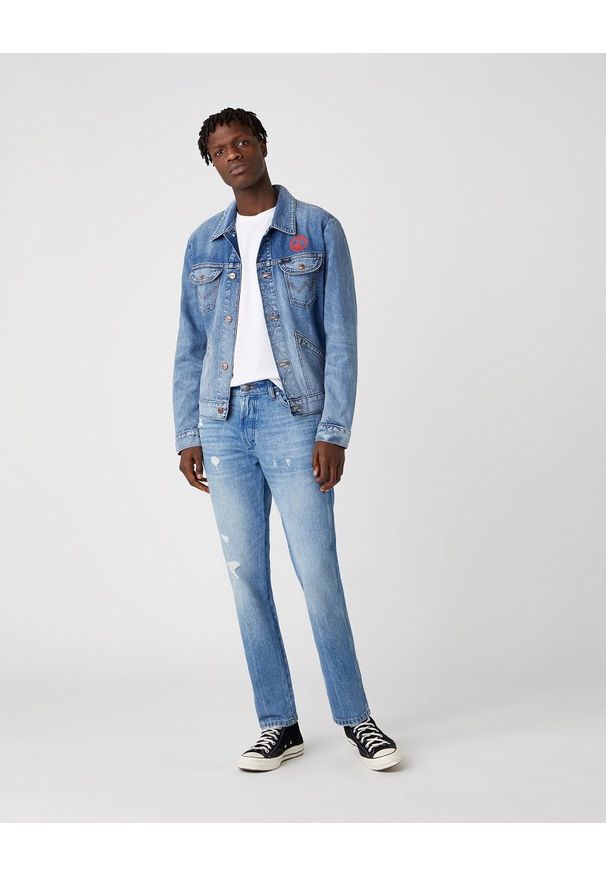 Wrangler - MĘSKA KURTKA JEANSOWA WRANGLER 124WJ THE WRIDER W4MJUG12K 112129139. Materiał: jeans