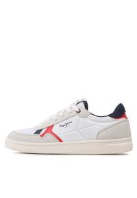 Pepe Jeans Sneakersy Kore Vintage M PMS30900 Biały. Kolor: biały. Materiał: skóra, zamsz