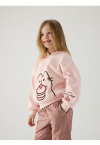 Reserved - Bluza z aplikacją Pusheen - pastelowy róż. Kolor: różowy. Materiał: bawełna, dzianina. Wzór: aplikacja