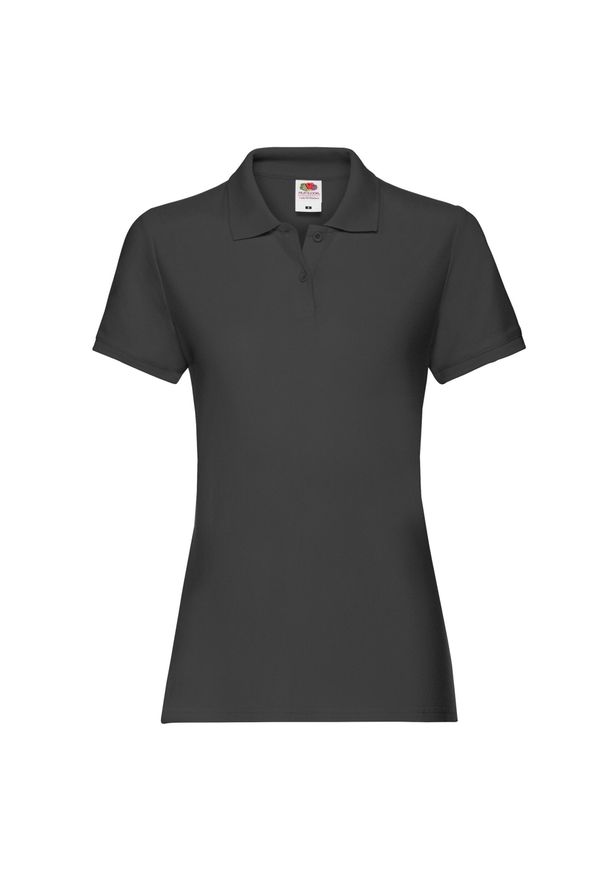 FRUIT OF THE LOOM - Damska Koszulka Polo Premium. Typ kołnierza: polo. Kolor: czarny