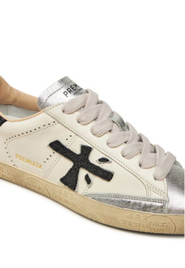 Premiata Sneakersy Stevend 6936 Écru. Kolor: kremowy. Materiał: skóra