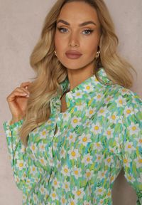 Renee - Zielona Koszula z Bawełny z Kwiatowym Printem i Długim Rękawem Ritapeva. Kolor: zielony. Materiał: bawełna. Długość rękawa: długi rękaw. Długość: długie. Wzór: kwiaty, nadruk. Sezon: wiosna. Styl: elegancki #4