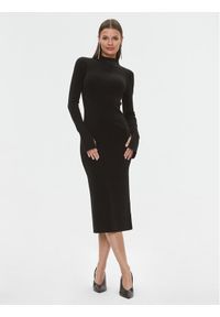 Patrizia Pepe Sukienka dzianinowa 2A2612/K002-K103 Czarny Slim Fit. Kolor: czarny. Materiał: lyocell