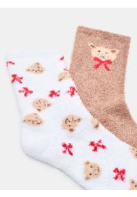 Sinsay - Skarpetki ze wzorem 2 pack - biały. Kolor: biały #1