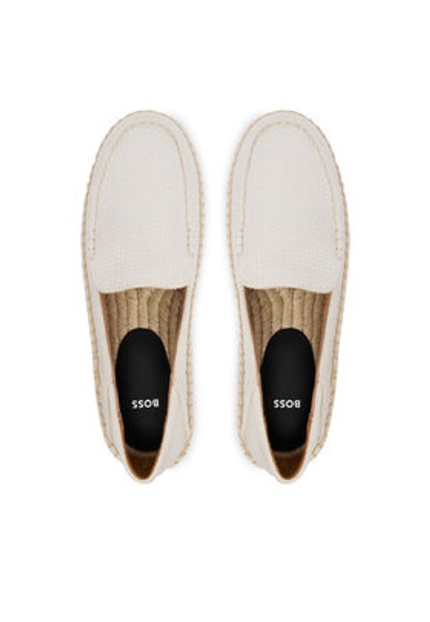 BOSS Espadryle Madeira Mocc 50563149 Biały. Kolor: biały. Materiał: skóra, zamsz