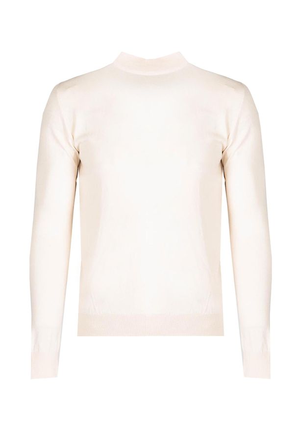 Takeshy Kurosawa Sweter "Lupetto" | 83389 | Lupetto | Mężczyzna | Kremowy. Okazja: na co dzień. Kolor: kremowy. Materiał: poliamid, wiskoza, poliester. Wzór: aplikacja. Styl: casual