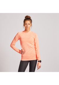 KIPRUN - Koszulka do biegania z długim rękawem damska Kiprun Skincare. Kolor: różowy, wielokolorowy, pomarańczowy. Materiał: materiał, poliester, elastan, poliamid. Długość rękawa: długi rękaw. Długość: długie. Sezon: zima. Sport: fitness #1