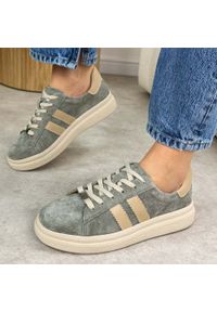 Khaki skórzane półbuty damskie Filippo Dp7499/26. Okazja: na co dzień. Kolor: brązowy. Materiał: skóra, zamsz. Szerokość cholewki: normalna. Sezon: jesień, wiosna. Obcas: na platformie. Styl: klasyczny, casual, elegancki #1