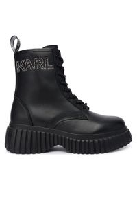 Karl Lagerfeld - KARL LAGERFELD Trzewiki KL44475 Czarny. Kolor: czarny. Materiał: skóra