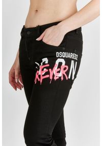 DSQUARED2 Icon forever cool girl cropped jeans czarne jeansy damskie, Rozmiar 40. Kolor: czarny. Wzór: aplikacja #5
