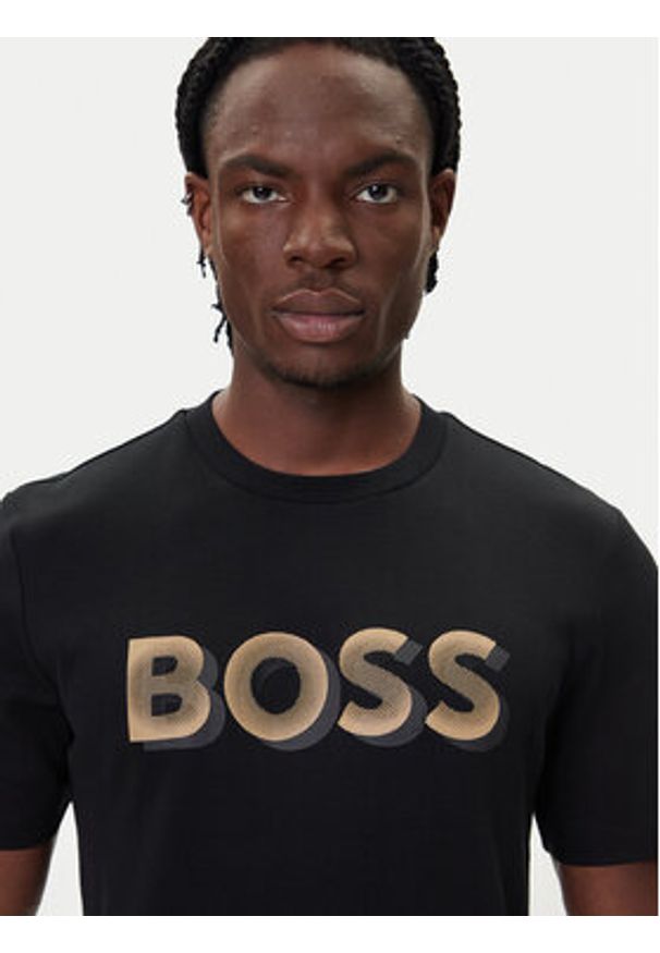 BOSS T-Shirt H-Thompson 656 50551902 Czarny Regular Fit. Kolor: czarny. Materiał: bawełna