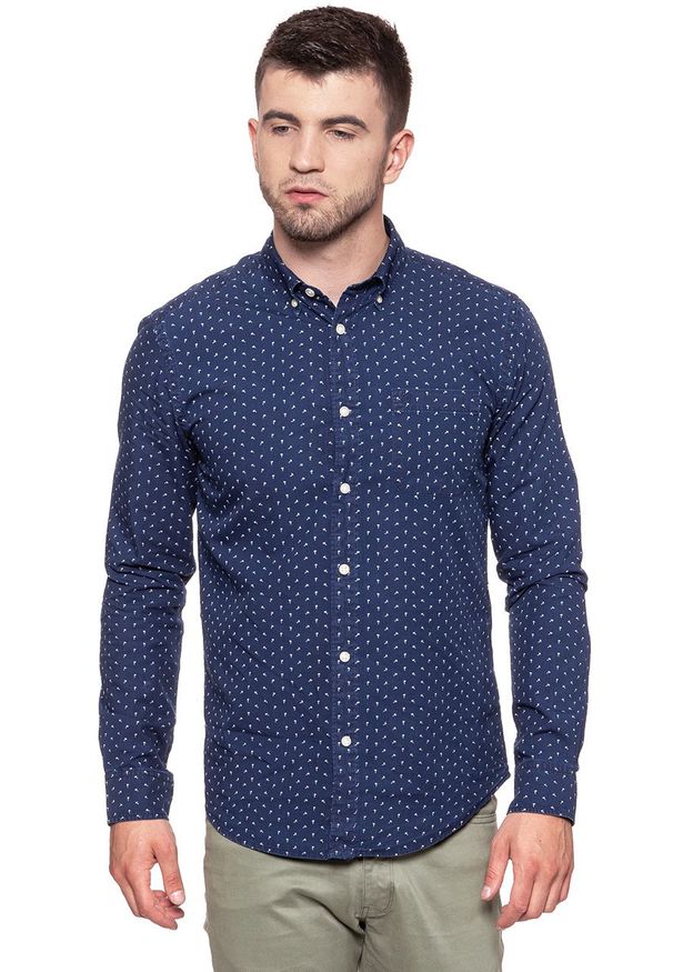 Wrangler - KOSZULA WRANGLER 1PKT BUTTON DOWN SHI DARK INDIGO W5931LH1E. Typ kołnierza: button down