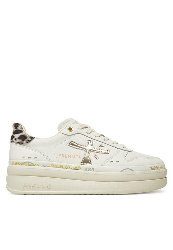 Premiata Sneakersy Micol 7441 Écru. Materiał: skóra