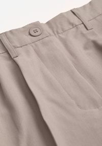 Renee - Beżowe Szorty o Garniturowym Kroju High Waist z Dodatkiem Wiskozy Mavvia. Okazja: na co dzień. Stan: podwyższony. Kolor: beżowy. Materiał: wiskoza. Sezon: lato. Styl: elegancki, klasyczny, casual #6