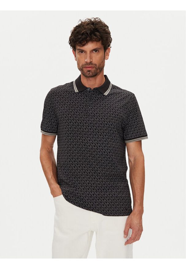 Michael Kors Polo CS550V85KS Czarny Regular Fit. Typ kołnierza: polo. Kolor: czarny. Materiał: bawełna
