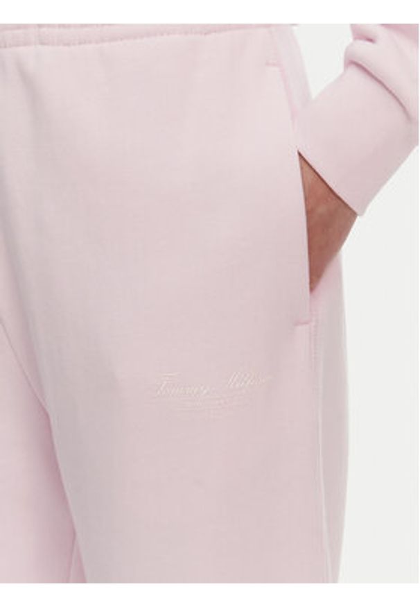 TOMMY HILFIGER - Tommy Hilfiger Spodnie dresowe WW0WW45576 Różowy Regular Fit. Kolor: różowy. Materiał: bawełna