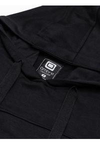 Ombre Clothing - Bluza męska z kapturem - czarna V5 B1078 - XL. Typ kołnierza: kaptur. Kolor: czarny. Materiał: bawełna, poliester #6