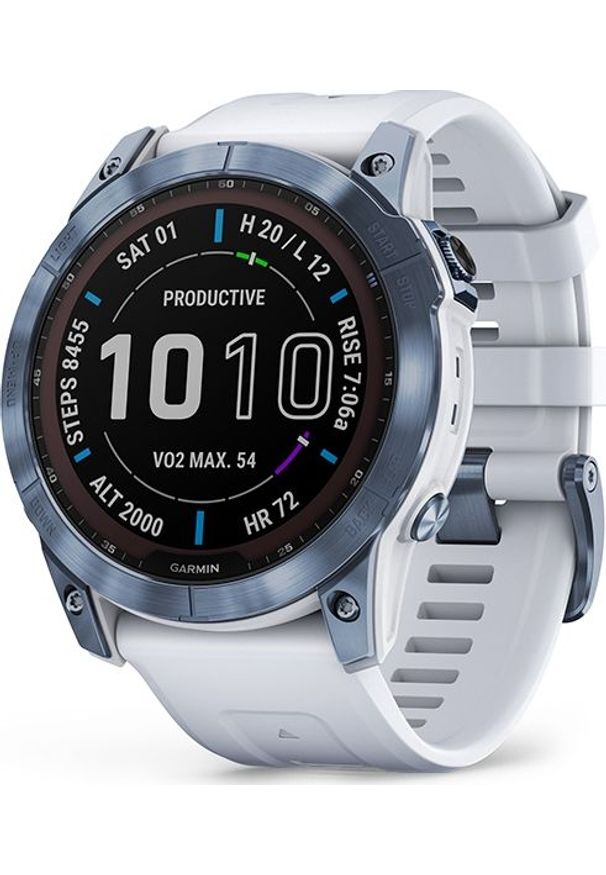 GARMIN - Zegarek sportowy Garmin Fenix 7 Sapphire Solar DLC Biały (010-02540-25). Kolor: biały. Styl: sportowy