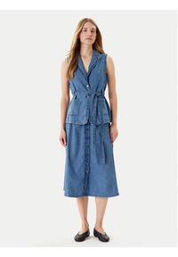 United Colors of Benetton - United Colors Of Benetton Spódnica trapezowa 4KOWD004Q Niebieski Regular Fit. Kolor: niebieski. Materiał: bawełna #4