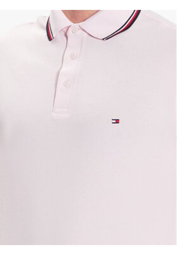 TOMMY HILFIGER - Tommy Hilfiger Polo 1985 MW0MW30750 Różowy Slim Fit. Typ kołnierza: polo. Kolor: różowy. Materiał: bawełna