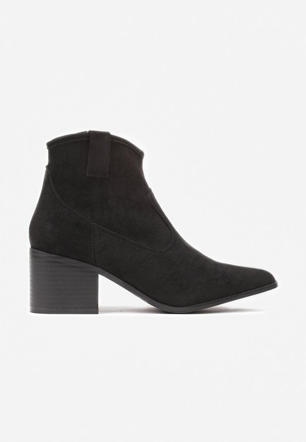 Renee - Czarne Botki Vices w Stylu Kowbojek na Obcasie Vertige. Zapięcie: zamek. Kolor: czarny. Materiał: jeans. Sezon: jesień. Obcas: na obcasie. Styl: boho, elegancki, rockowy. Wysokość obcasa: średni