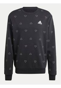 Adidas - adidas Bluza Seasonal Essentials Monogram Graphic IS1828 Czarny Regular Fit. Kolor: czarny. Materiał: bawełna