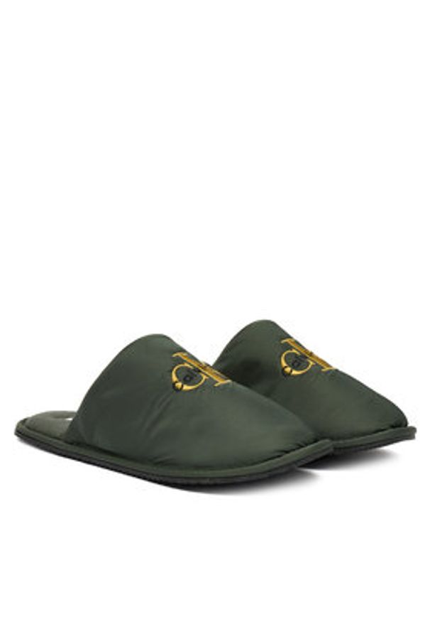 Calvin Klein Kapcie Hotel Slipper Mono Embro YM0YM01392 Zielony. Kolor: zielony. Materiał: materiał