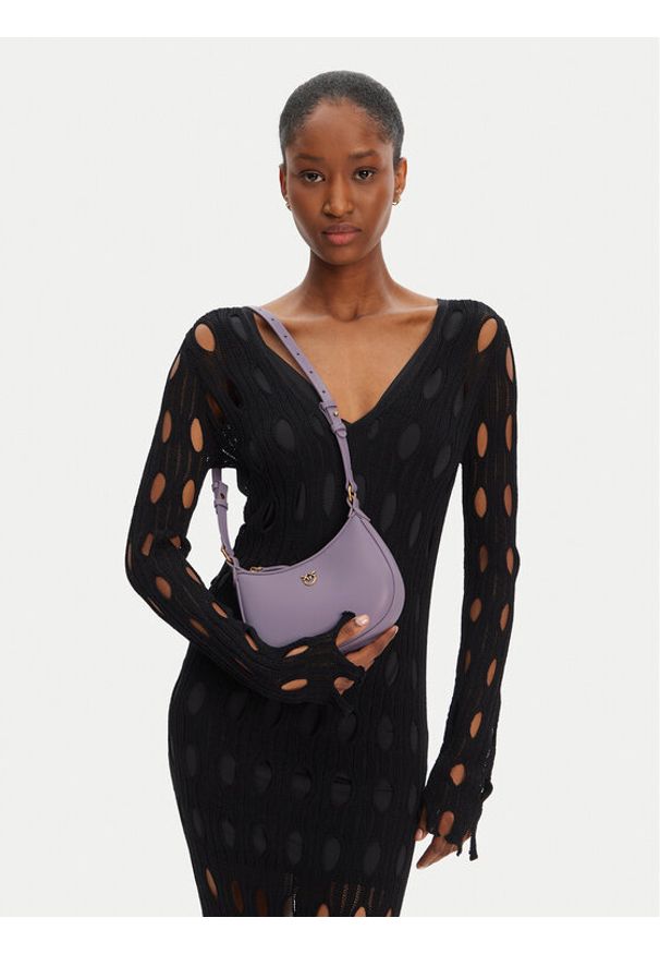 Pinko - PINKO Torebka Half Moon Baby PE 25 PLTT 103538 A0F1 Fioletowy. Kolor: fioletowy. Materiał: skórzane