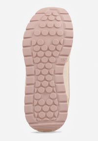 Renee - Ciemnobeżowe Sneakersy z Siateczką i Modnymi Wstawkami Corona. Okazja: na co dzień. Kolor: beżowy. Materiał: jeans #3