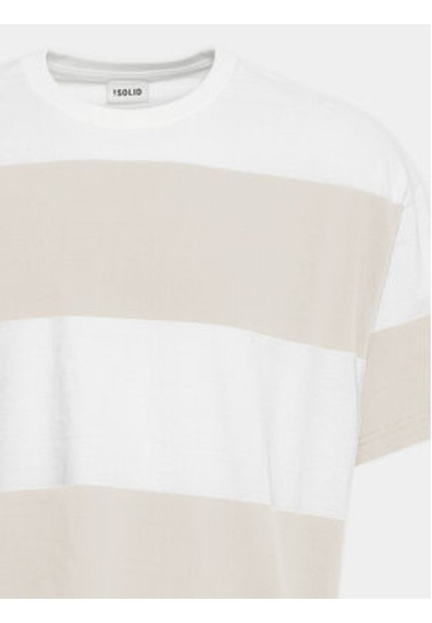 !SOLID - Solid T-Shirt Ijam 21108144 Beżowy Regular Fit. Kolor: beżowy. Materiał: bawełna