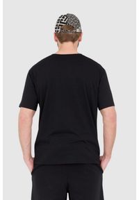 Balmain - BALMAIN Czarny t-shirt męski z drukowanym białym logo, Rozmiar S. Kolor: czarny #5