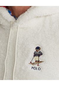 Ralph Lauren - RALPH LAUREN - Biała bluza z pluszu. Typ kołnierza: polo. Kolor: biały. Długość rękawa: długi rękaw. Długość: długie. Wzór: haft #5