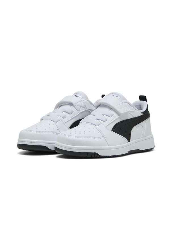 Puma - Dziecięce sneakersy PUMA Rebound V6 Lo PUMA White Black transparent. Kolor: czarny, biały, wielokolorowy