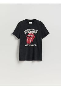 Reserved - T-shirt ROLLING STONES - czarny. Kolor: czarny. Materiał: bawełna, dzianina